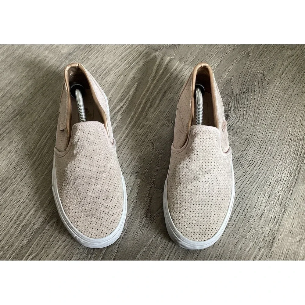 Vans Womens Size 8 Classic Slip On Suede Rose Gold Sneakers Blush Pink Shoes